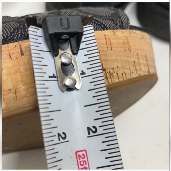 COACH Ferry Black Logo and Tan Wedge Platform Slingback Open Toe Sandals 8.5 - Picture 11 of 11